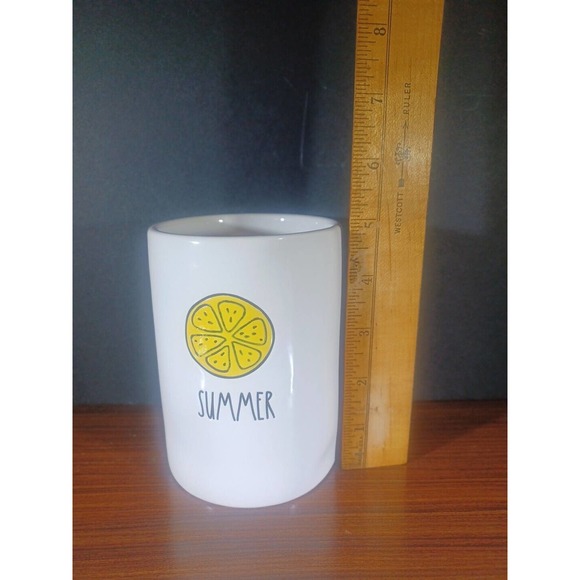 Rae Dunn Artisan Magenta Lemon Slice Summer Citrus Ceramic Yellow Trinket Cup - Picture 2 of 8